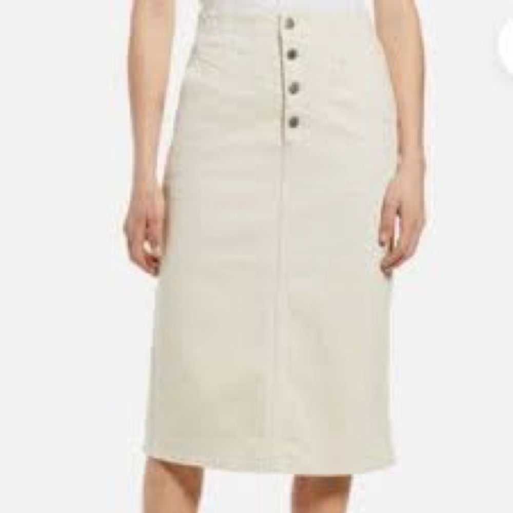 AG Adriano Goldschmied Cream Pencil Skirt